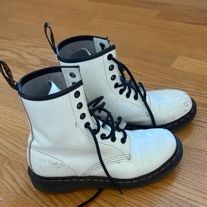 Dr. Martens White Ankle Boots